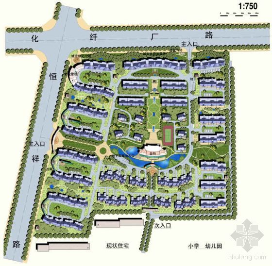 城市小区规划设计资料下载-[保定]城市花园小区详细规划方案设计