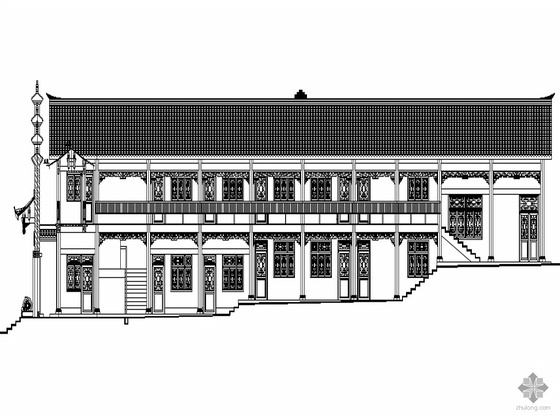 戏台建筑图资料下载-[蓬安县]某仿古建筑万寿宫建筑设计施工图