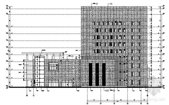 [温州]某电信二十三层综合办公楼建筑施工图（09年设计）-背面图