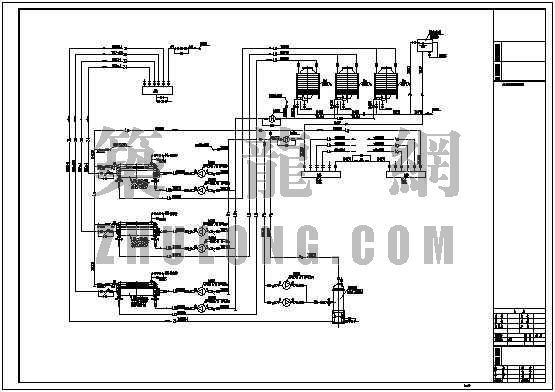 冷冻水管道支架dwg资料下载-冷冻机房管道流程图