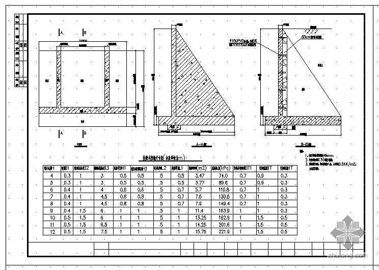 柱板式挡土墙施工设计图资料下载-扶壁式挡土墙设计图
