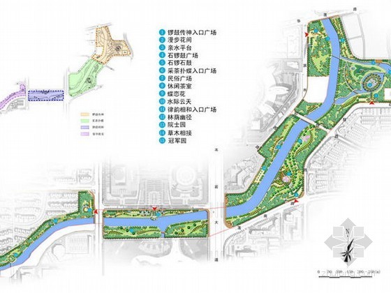 滨河古镇景观设计资料下载-[福建]龙岩区滨河景观设计方案
