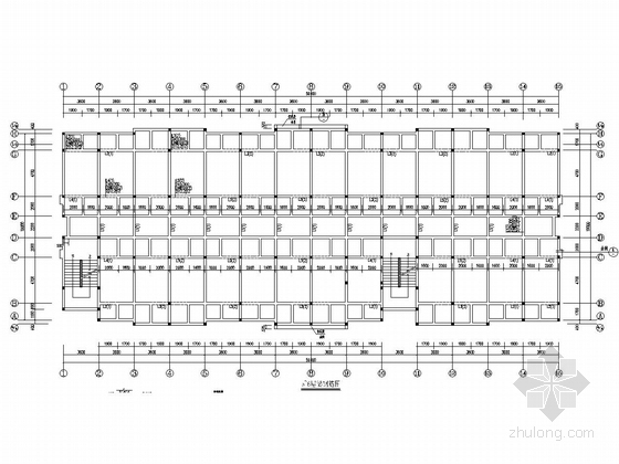 5900平六层底框结构宿舍楼建筑结构施工图-5~6层梁钢筋图