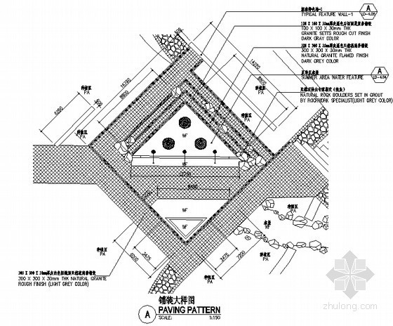 CAD铺装平面图素材资料下载-广场铺装平面图