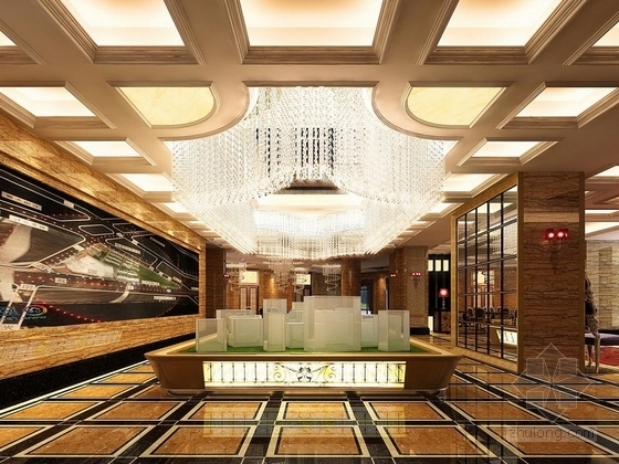 [江西]奢华欧式公馆售楼部办公室装修图（含效果）大厅效果图