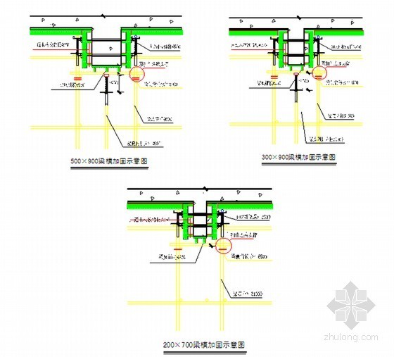 框架结构交易中心工程模板专项施工方案(145页)-粱模加固示意图 