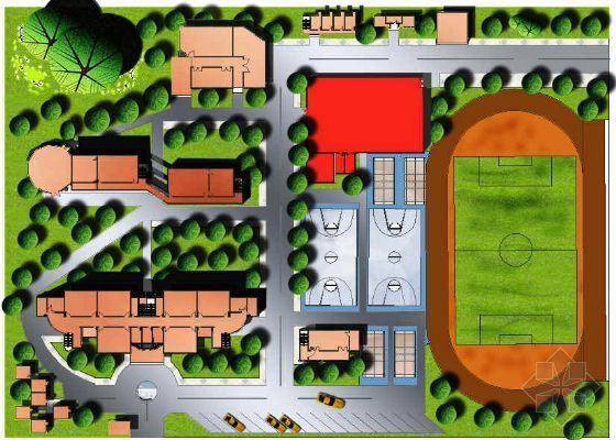 中学小学景观绿化设计资料下载-某中学景观设计方案