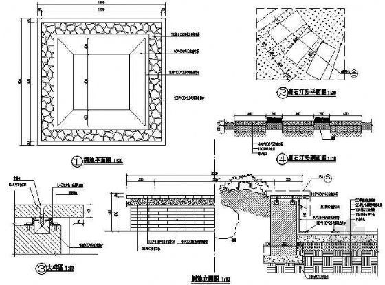 树池大样图剖面图资料下载-汀步树池大样图