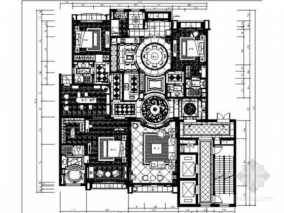 CAD欧式窗台资料下载-[北京]某豪华欧式四居室样板房室内装修施工图（含实景）