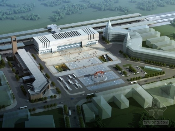 媒体建筑设计方案资料下载-[德州]某火车站建筑设计方案文本（含多媒体、cad）