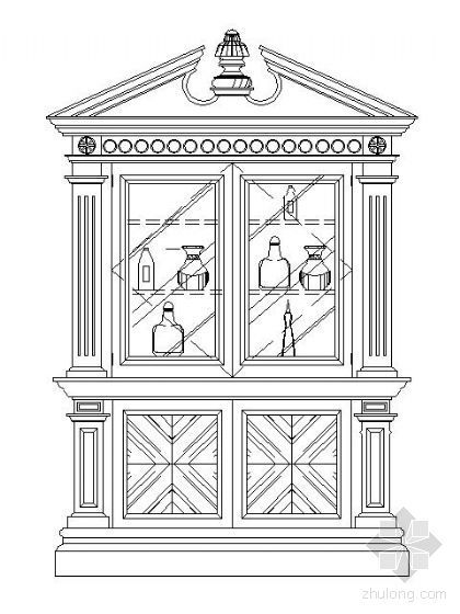 欧式室内酒柜cad资料下载-欧式酒柜Ⅰ