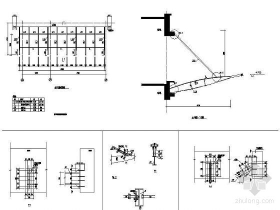 钢结构装饰节点资料下载-钢结构雨蓬节点详图1