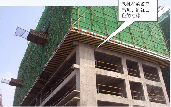 [重庆]超高层住宅楼项目策划书（149页，附图丰富）-悬挑架的首层吊顶 