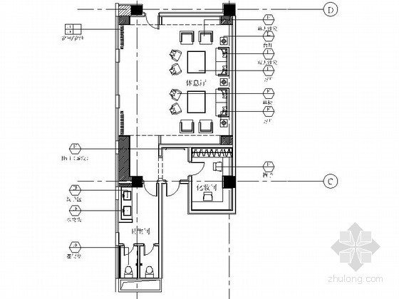 屋顶休息区施工图资料下载-[长沙]知名酒店宴会厅休息区室内施工图