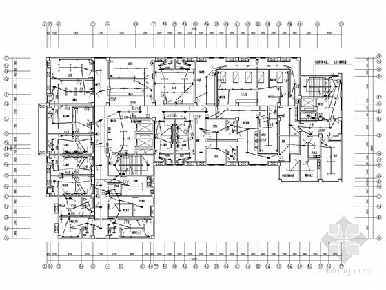 八层医院门诊住院综合楼电气施工图纸-七层配电平面图 
