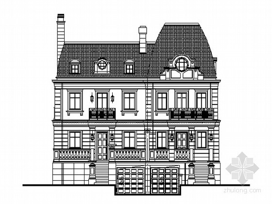大连别墅建筑设计资料下载-[大连]某红酒庄园联排别墅建筑方案图