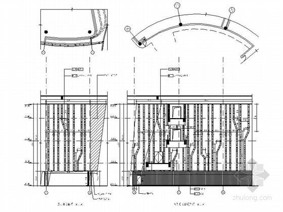 [苏州]工业园区标志性建筑之一青少年活动中心室内装修施工图（含方案）大厅立面图 