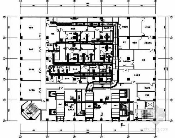 石膏板夹墙施工图资料下载-[西安]洁净厂房空调通风设计施工图