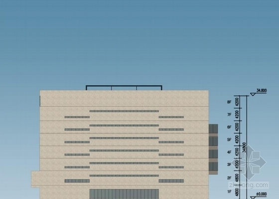 [江苏]方形天窗屋面办公楼规划建筑设计方案文本（含CAD）-方形天窗屋面办公楼规划建筑立面图