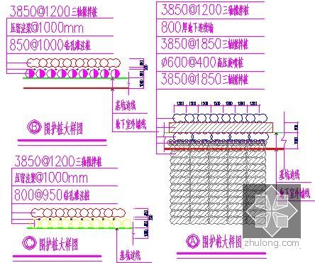 [上海]紧邻地铁深基坑地下连续墙加支撑支护施工方案（新技术应用）-围护桩布置