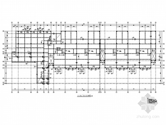[江苏]地上三层框架结构幼儿园结构施工图-A、B区 三层结构平面图 
