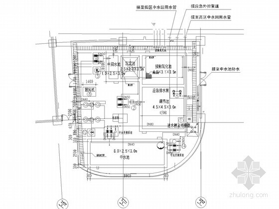 水泵房防雷接地图纸资料下载-[上海]35万平米世界著名房地产公司大楼项目中水图纸（国际知名设计师）