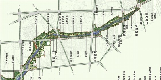 胶州三里河公园文本资料下载-[唐山]滨水城市道路景观规划设计方案