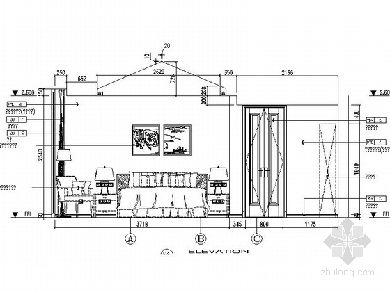 [苏州]新中式豪华4层别墅全套CAD施工图（含效果图）-[苏州]新中式豪华4层别墅全套CAD施工图立面图 