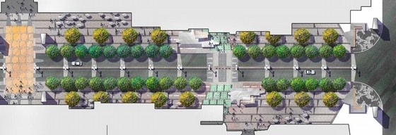 [西安]城市步行街景观规划设计方案-分区平面图 