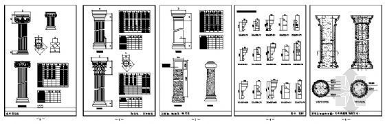 欧式天花图纹图库资料下载-欧式建筑构件符号图库
