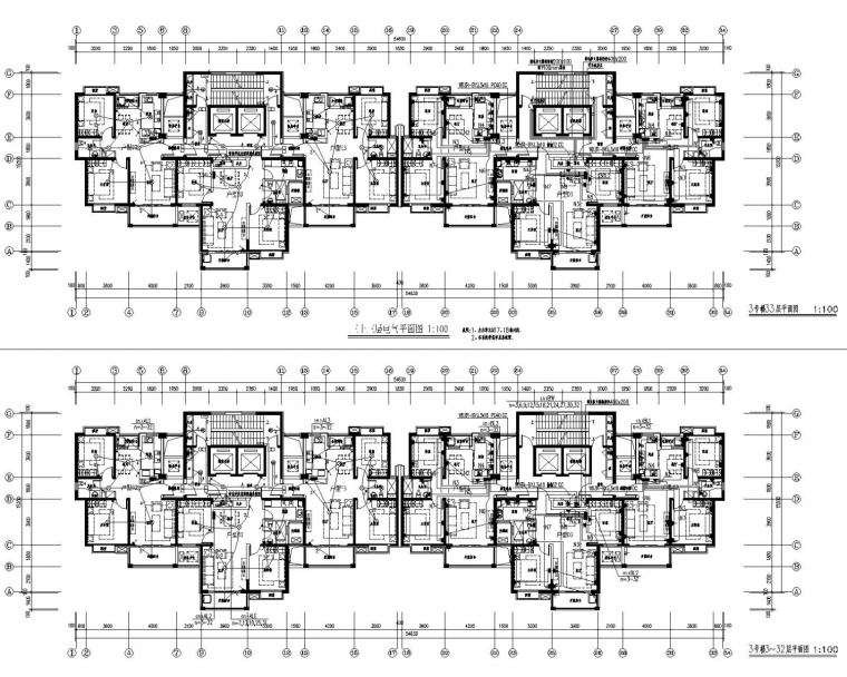 33层住宅图纸资料下载-[江西]33层高层住宅电气施工图（大院设计）