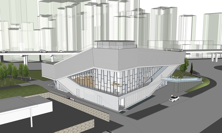 [上海]知名地产艺术中心建筑设计方案文本+建筑施工图+建筑SU模型-03