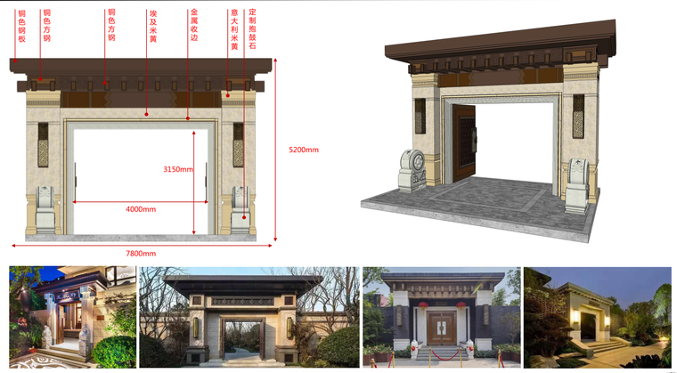 [江苏]南京桃花园著示范区景观方案设计（PDF+84页）-宅间门头详图