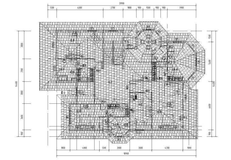 二层B1型别墅建筑设计文本（包含效果图）-屋顶平面图