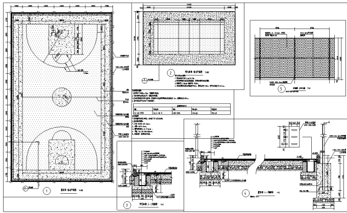 [重庆]生态组团式公租房景观设计全套施工图（园建+绿化+水电）-运动场设计详图