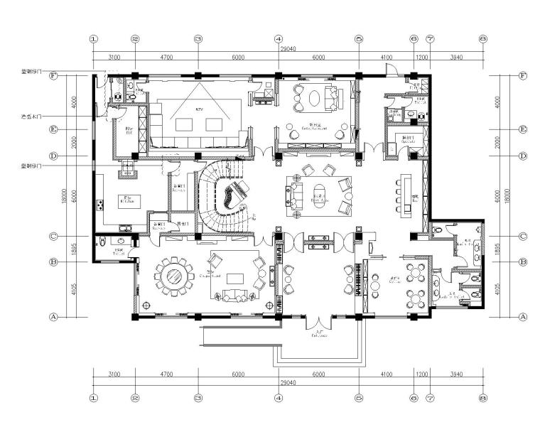 室内设计装修设计资料下载-HWCD-上海皇家花园会所装修设计施工图+设计方案+效果图