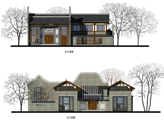 [四川]宜宾滨江商业休闲步行街修建性详细规划-会馆建筑立面图