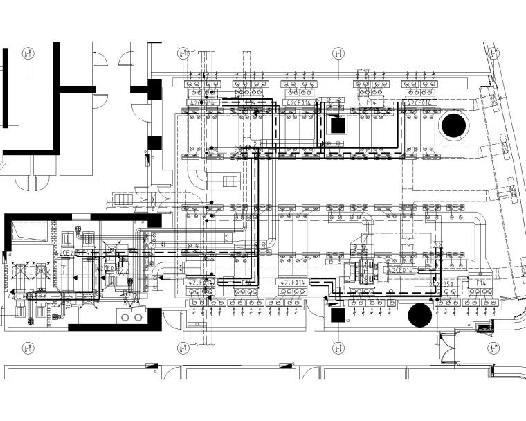 丝芙兰深圳壹方城暖通全套施工图纸-综合管道布置图