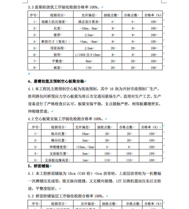 商丘市民主路万堤沟桥与胜利路包河桥改建工程工程质量评估报告-桥面铺装