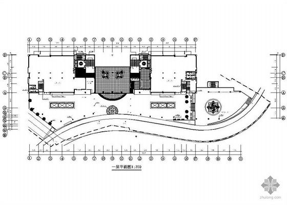 少年宫cad室内施工图资料下载-少年宫科技综合大楼装修平面方案图