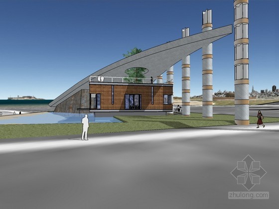 su现代住宅建筑资料下载-现代广场住宅设计su建筑模型
