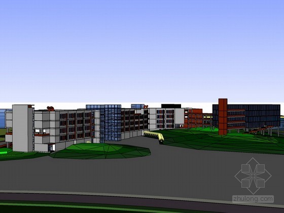 总体规划模型资料下载-学校总体规划sketchup模型下载