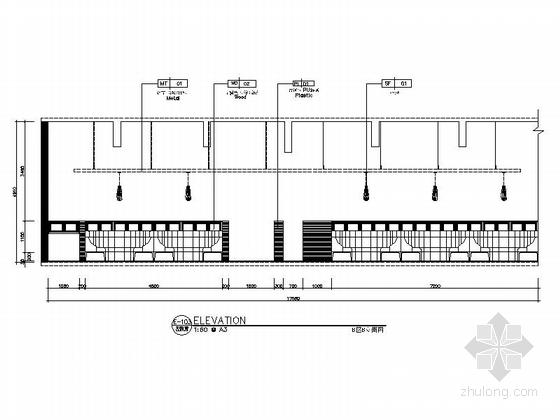 [新疆]充满韵律感的情调西餐厅CAD施工图（含实景照片）立面图