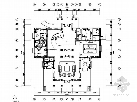 莫干山旅游别墅资料下载-[河南]风景旅游区简欧高档两层别墅CAD装修施工图（含效果）