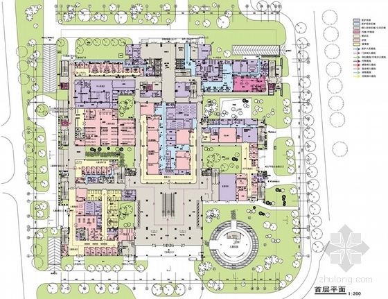 [广州]医疗中心建筑设计方案文本-医疗中心分层平面图