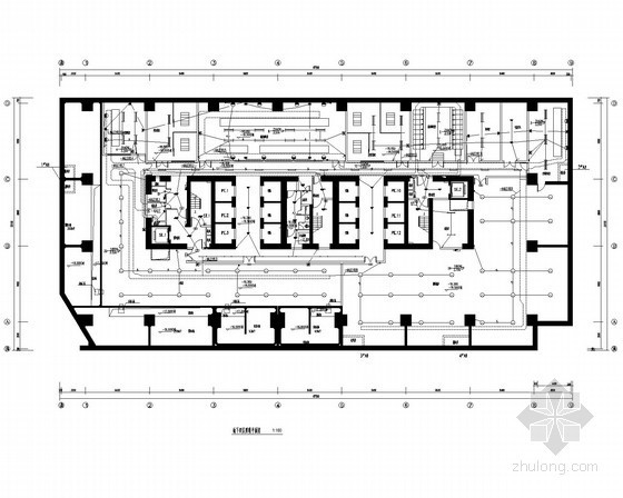[广东]三十四层知名办公楼电气设计施工图-地下四层照明平面图 