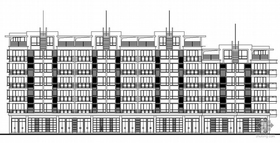 异形多层建筑资料下载-某六层底商住宅楼建筑结构施工图（异形柱框架结构）