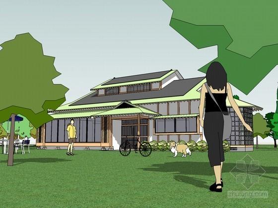 私人别墅景观项目资料下载-私人别墅SketchUp模型下载