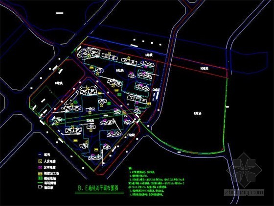 [扬州]钢筋混凝土剪力墙结构商住楼施工组织设计(附CAD图)-总平面布置图 