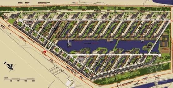 新城规划方案文本资料下载-[天津]某河畔新城居住区规划方案文本